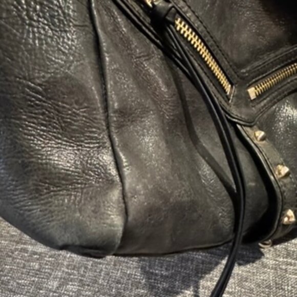 Botkier Leather Hobo Bag โ Dark Green Fringe & Stud Detail Zipper Detail - Picture 8 of 16